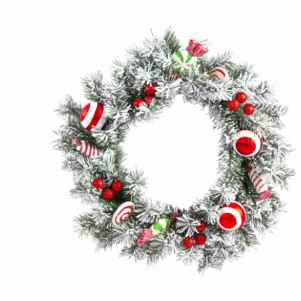 Alta Innova Wreath with Pinecones Ornaments, Red & White G48 MFC6038X24X